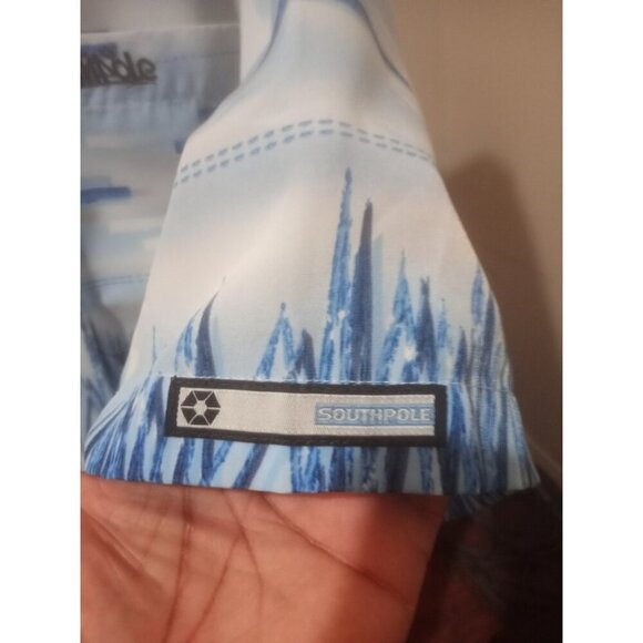 VTG Southpole Shirt Mens 3XL Blue Short Sleeve Graphic Print Hip Hop Baggy Y2K - Picture 5 of 12